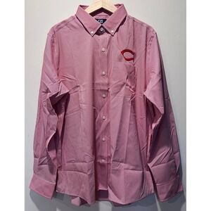 CUTTER & BUCK CINCINNATI REDS‎ MENS PINSTRIPE LONG SLEEVE DRESS SHIRT Large